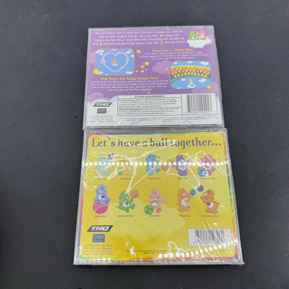 Care Bears PC CD-ROM Game Lot Catch a Star & Let's Have a Ball NEW Sealed THQ